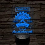 Asztalos szakma lámpa – 7 színű, színváltós 3D LED lámpa