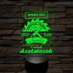 Asztalos szakma lámpa – 7 színű, színváltós 3D LED lámpa