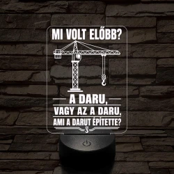 Darukezelő szakma lámpa – 7 színű, színváltós 3D LED lámpa