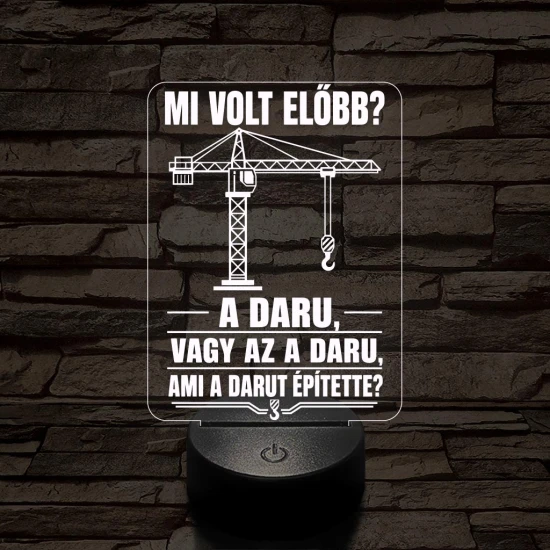 Darukezelő szakma lámpa – 7 színű, színváltós 3D LED lámpa