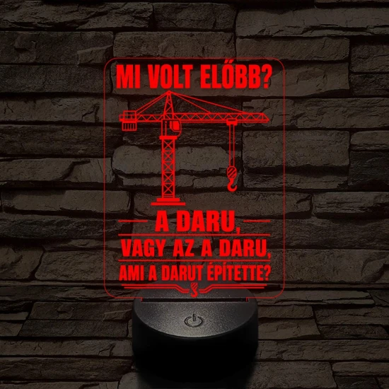 Darukezelő szakma lámpa – 7 színű, színváltós 3D LED lámpa
