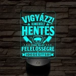 Hentes és mészáros szakmai lámpa – 7 színű, színváltós 3D LED lámpa