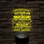 Autószerelő szakma lámpa – 7 színű, színváltós 3D LED lámpa