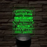Autószerelő szakma lámpa – 7 színű, színváltós 3D LED lámpa