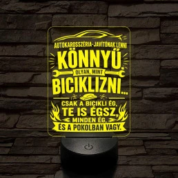 Autókarosszéria lakatos szakma lámpa – 7 színű, színváltós 3D LED lámpa
