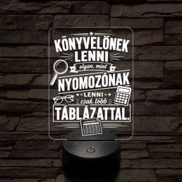 Könyvelő szakma lámpa – 7 színű, színváltós 3D LED lámpa
