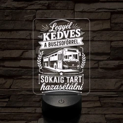Buszsofőr szakma lámpa – 7 színű, színváltós 3D LED lámpa