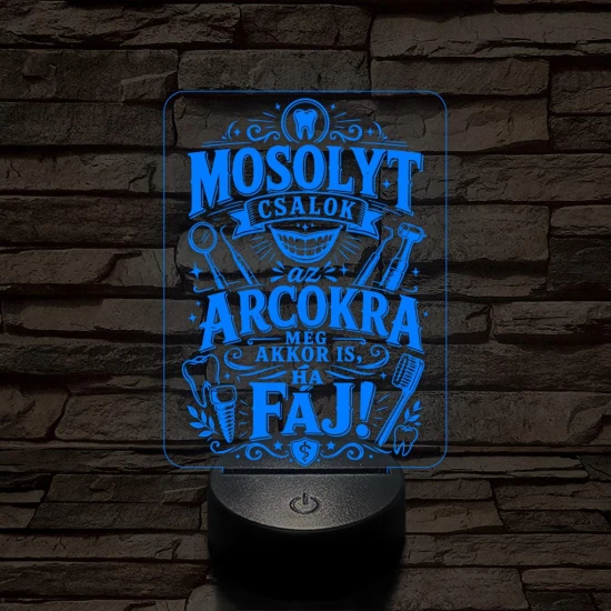 Fogorvos szakma lámpa – 7 színű, színváltós 3D LED lámpa