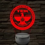 TEK Terrorelhárítási Központ embléma - 7 színű, színváltós LED lámpa