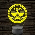 TEK Terrorelhárítási Központ embléma - 7 színű, színváltós LED lámpa