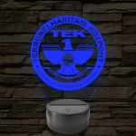TEK Terrorelhárítási Központ embléma - 7 színű, színváltós LED lámpa