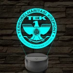 TEK Terrorelhárítási Központ embléma - 7 színű, színváltós LED lámpa