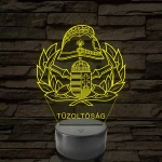 Tűzoltóság sisakos címer grafika - 7 színű, színváltós LED lámpa