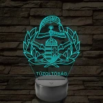Tűzoltóság sisakos címer grafika - 7 színű, színváltós LED lámpa