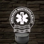Országos Mentőszolgálat OMSZ embléma - 7 színű, színváltós LED lámpa