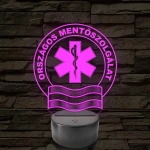 Országos Mentőszolgálat OMSZ embléma - 7 színű, színváltós LED lámpa