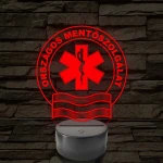 Országos Mentőszolgálat OMSZ embléma - 7 színű, színváltós LED lámpa