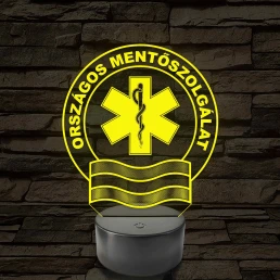 Országos Mentőszolgálat OMSZ embléma - 7 színű, színváltós LED lámpa