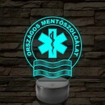 Országos Mentőszolgálat OMSZ embléma - 7 színű, színváltós LED lámpa