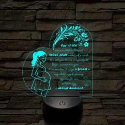 Egy új élet kismama szívforma 7 színű 3D led lámpa