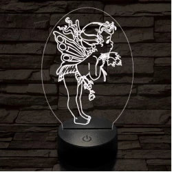 Angyalka 7 színű 3D led lámpa