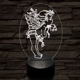 Angyalka 7 színű 3D led lámpa