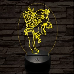 Angyalka 7 színű 3D led lámpa