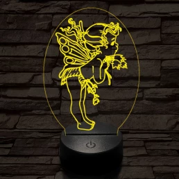 Angyalka 7 színű 3D led lámpa