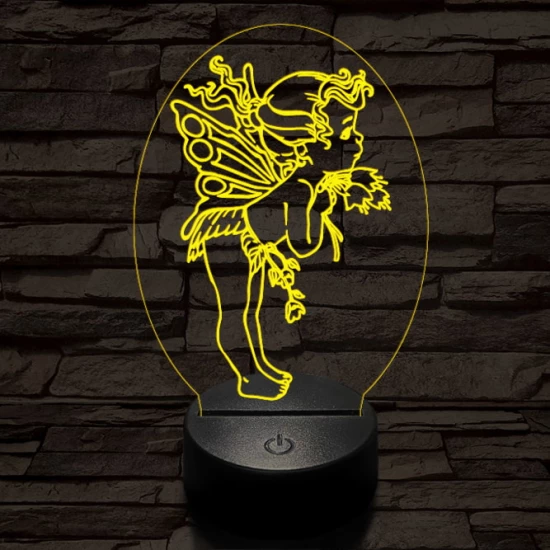 Angyalka 7 színű 3D led lámpa