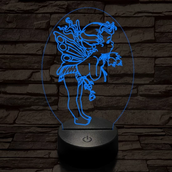 Angyalka 7 színű 3D led lámpa