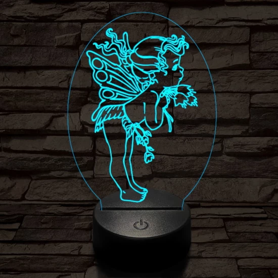 Angyalka 7 színű 3D led lámpa