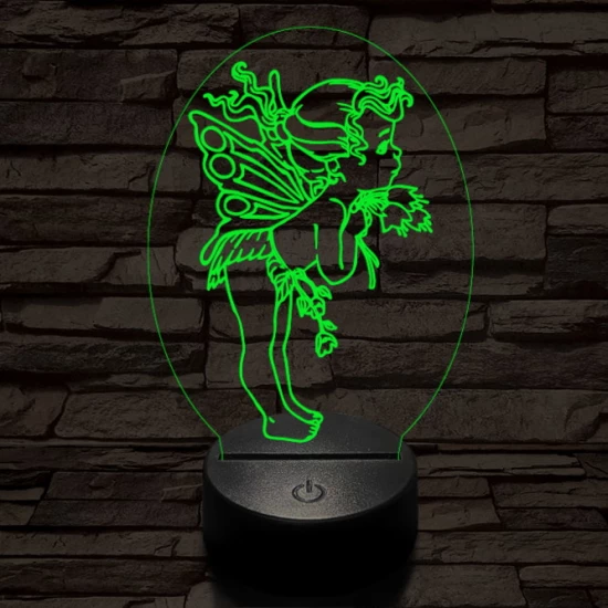 Angyalka 7 színű 3D led lámpa