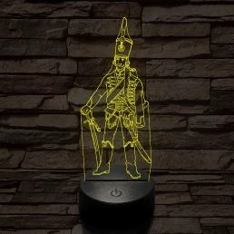 X. huszárezred katonája 7 színű 3D led lámpa