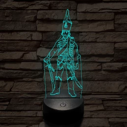 X. huszárezred katonája 7 színű 3D led lámpa