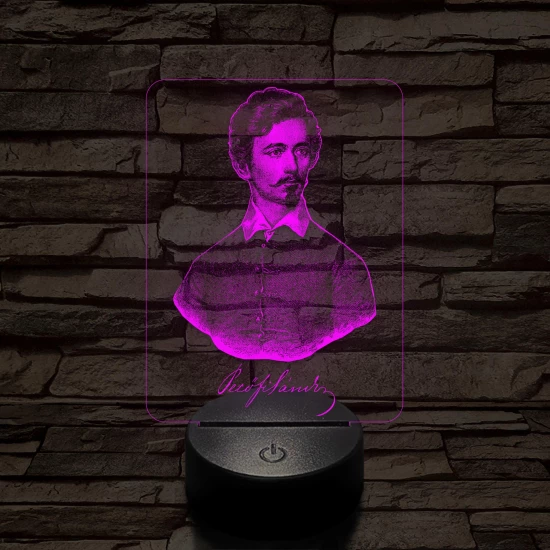 Petőfi Sándor 7 színű 3D led lámpa