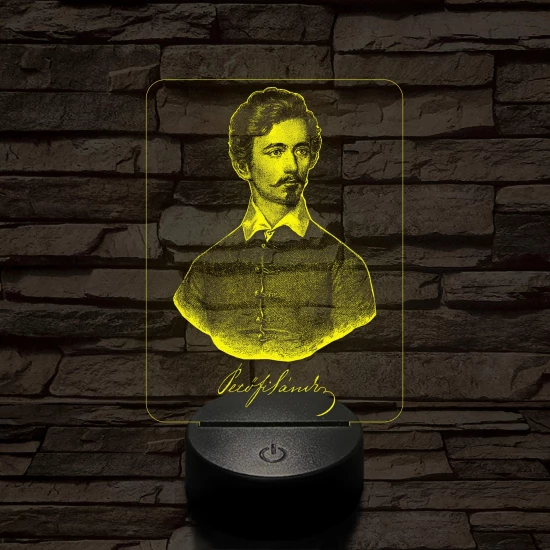 Petőfi Sándor 7 színű 3D led lámpa