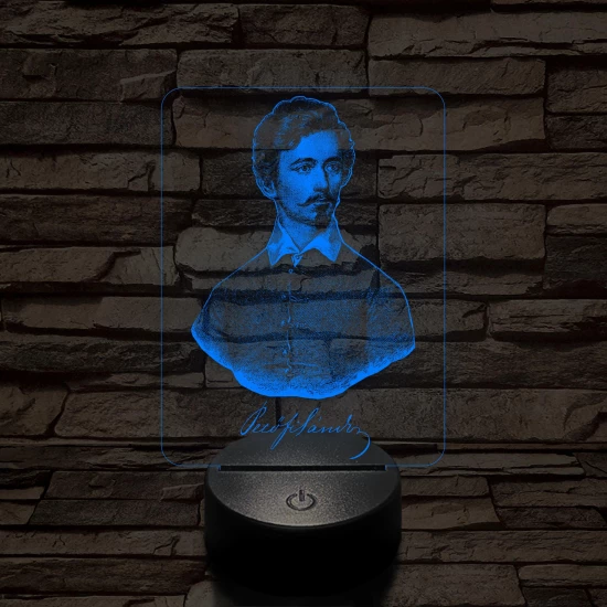Petőfi Sándor 7 színű 3D led lámpa