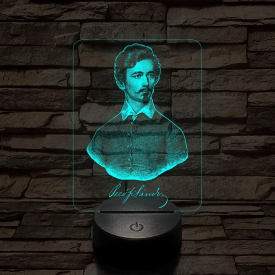 Petőfi Sándor 7 színű 3D led lámpa