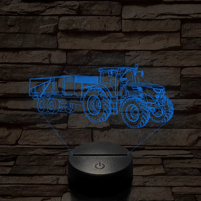 "Dzsondér" Traktor 7 színű 3D led lámpa