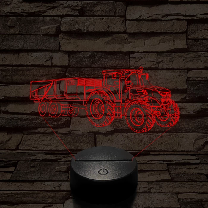 "Dzsondér" Traktor 7 színű 3D led lámpa
