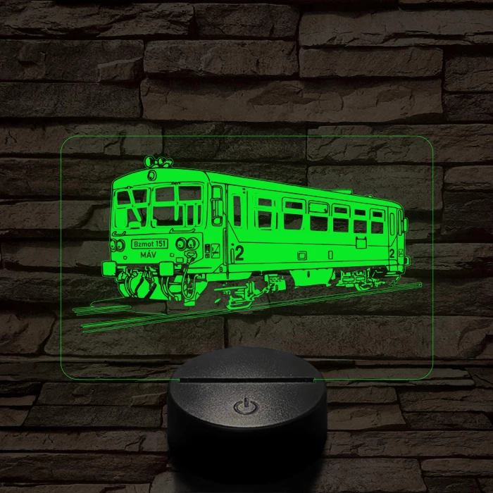 Bzmot vonat 7 színű 3D led lámpa