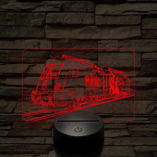 Sziszis Taurus mozdony - 7 színű, színváltós 3D LED lámpa