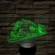 Sziszis Taurus mozdony - 7 színű, színváltós 3D LED lámpa