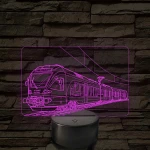 Flirt mozdony - 7 színű, színváltós 3D LED lámpa