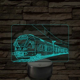 Flirt mozdony - 7 színű, színváltós 3D LED lámpa