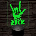 Rock 7 színű 3D led lámpa