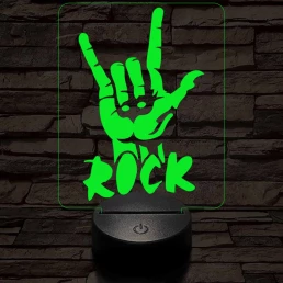 Rock 7 színű 3D led lámpa