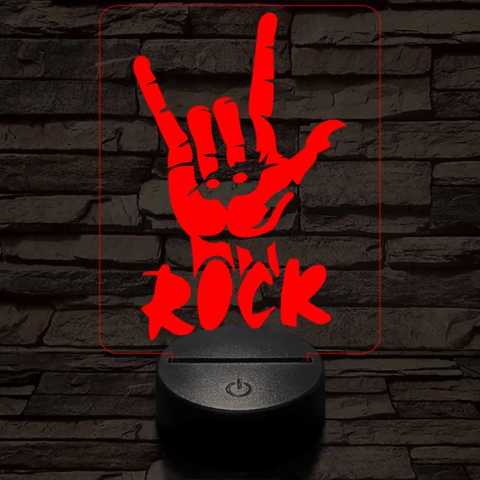 Rock 7 színű 3D led lámpa