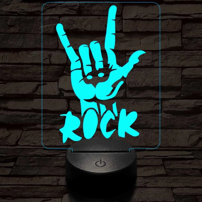 Rock 7 színű 3D led lámpa