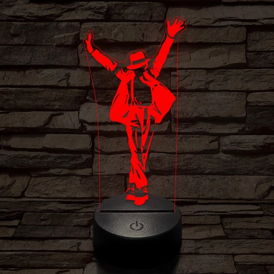 Michael Jackson Smooth Criminal 7 színű 3D led lámpa
